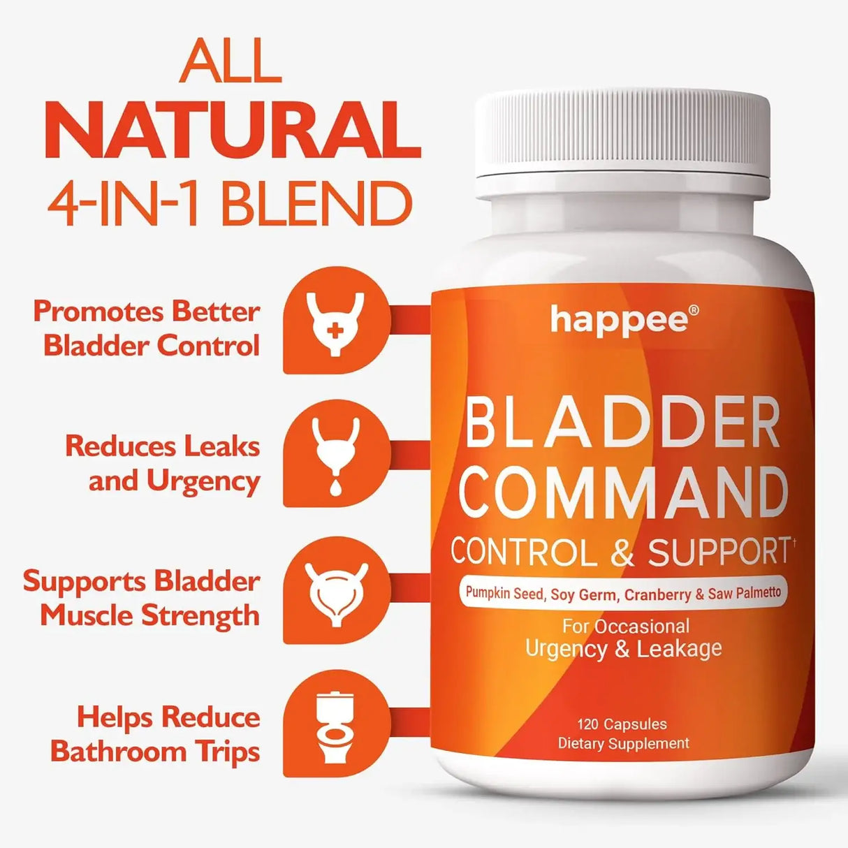 HAPPEE - Happee Bladder Control Supplement 120 Capsulas - The Red Vitamin MX - Suplementos Alimenticios - {{ shop.shopifyCountryName }}