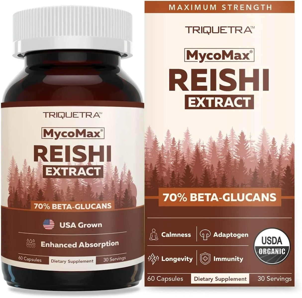 TRIQUETRA - Triquetra Health Organic Reishi Mushroom 60 Capsulas - The Red Vitamin MX - Suplementos Alimenticios - {{ shop.shopifyCountryName }}