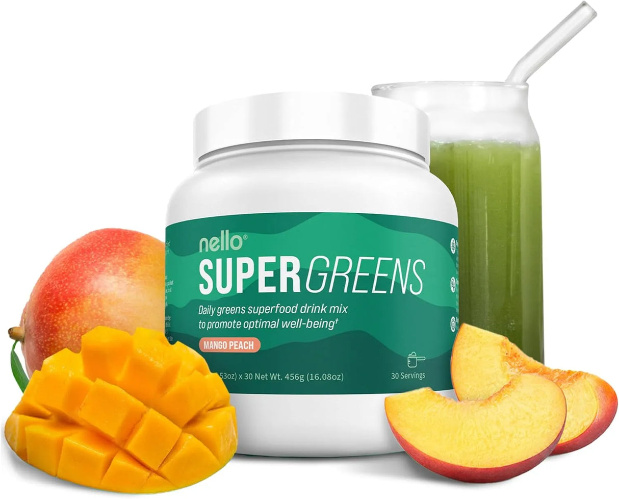 NELLO - Nello Supergreens 30 Servicios Mango Peach 456Gr. - The Red Vitamin MX - Suplementos Alimenticios - {{ shop.shopifyCountryName }}