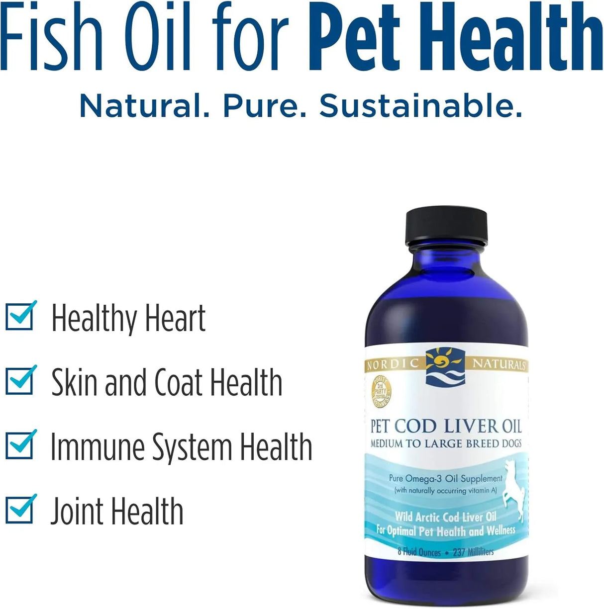 NORDIC NATURALS - Nordic Naturals Pet Cod Liver Oil Unflavored 8 Fl.Oz. - The Red Vitamin MX - Aceite De Pescado Para Perros - {{ shop.shopifyCountryName }}