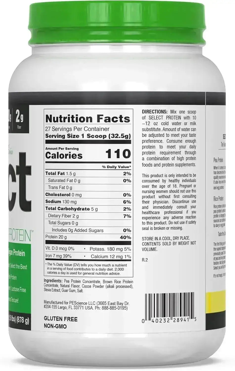 PESCIENCE - PEScience Select Vegan Plant Based Protein Powder Mint Chocolate 27 Servicios 878Gr. - The Red Vitamin MX - Suplementos Alimenticios - {{ shop.shopifyCountryName }}