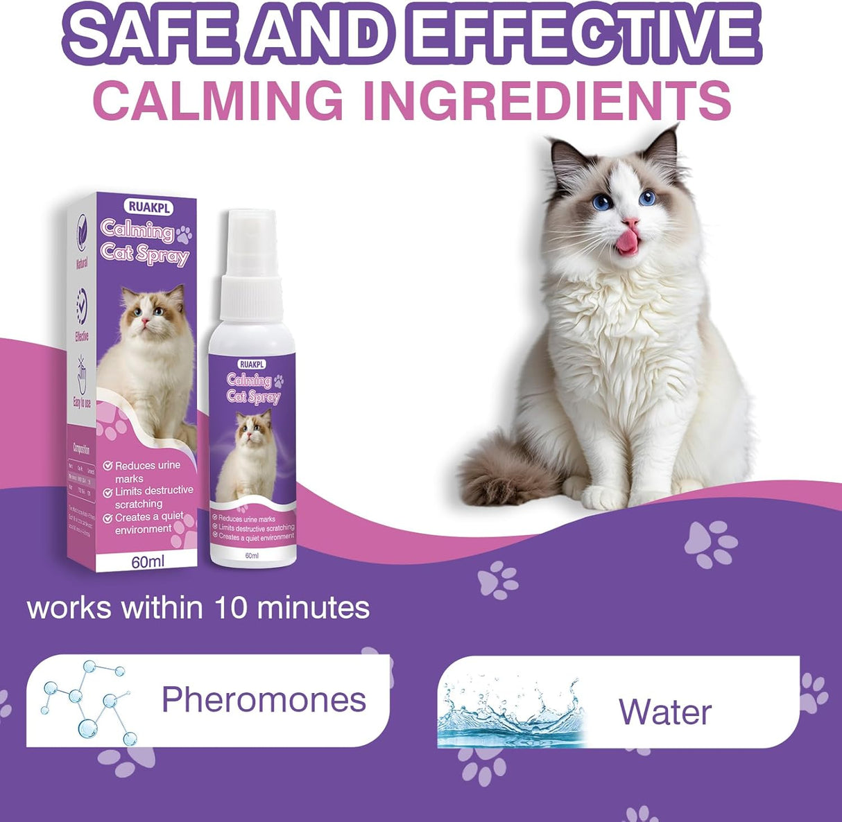 RUAKPL Cat Calming Spray 60Ml. 2 Pack