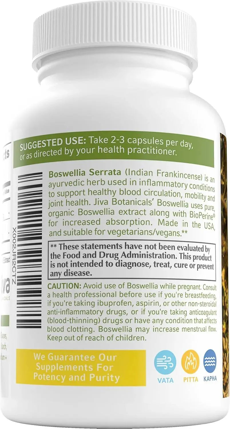 JIVA BOTANICALS - Jiva Botanicals Boswellia Extract 120 Capsulas - The Red Vitamin MX - Suplementos Alimenticios - {{ shop.shopifyCountryName }}
