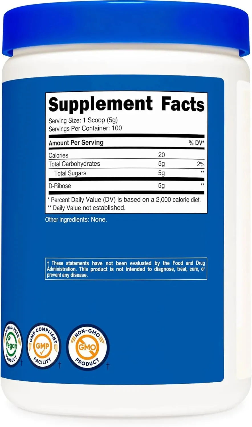 NUTRICOST - Nutricost D-Ribose Powder 500Gr. - The Red Vitamin MX - Suplementos Alimenticios - {{ shop.shopifyCountryName }}