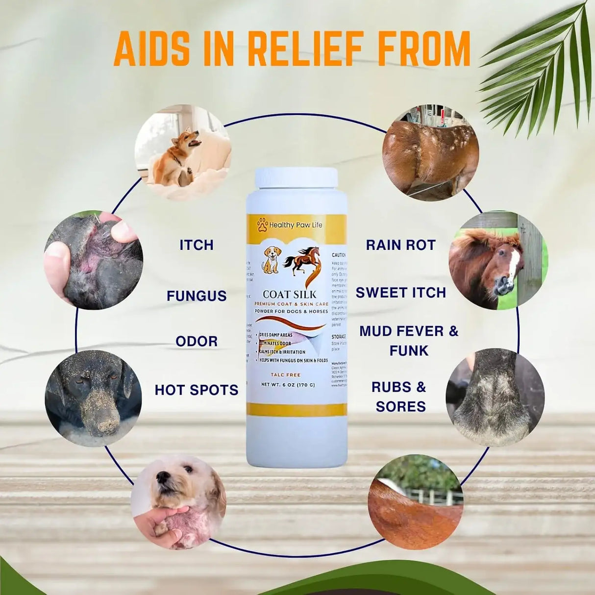 HEALTHY PAW LIFE - Healthy Paw Life Coat Silk Canine and Equine Dry Powder 170Gr. - The Red Vitamin MX - Remedios Para La Picazón De Perros - {{ shop.shopifyCountryName }}