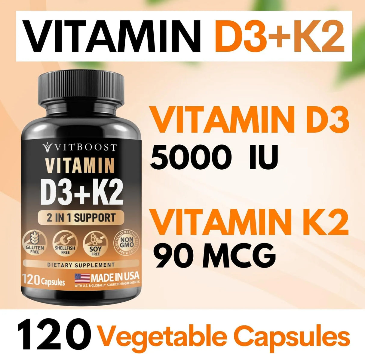 VITBOOST - VITBOOST Vitamin D3 K2 Complex 120 Capsulas - The Red Vitamin MX - Suplementos Alimenticios - {{ shop.shopifyCountryName }}