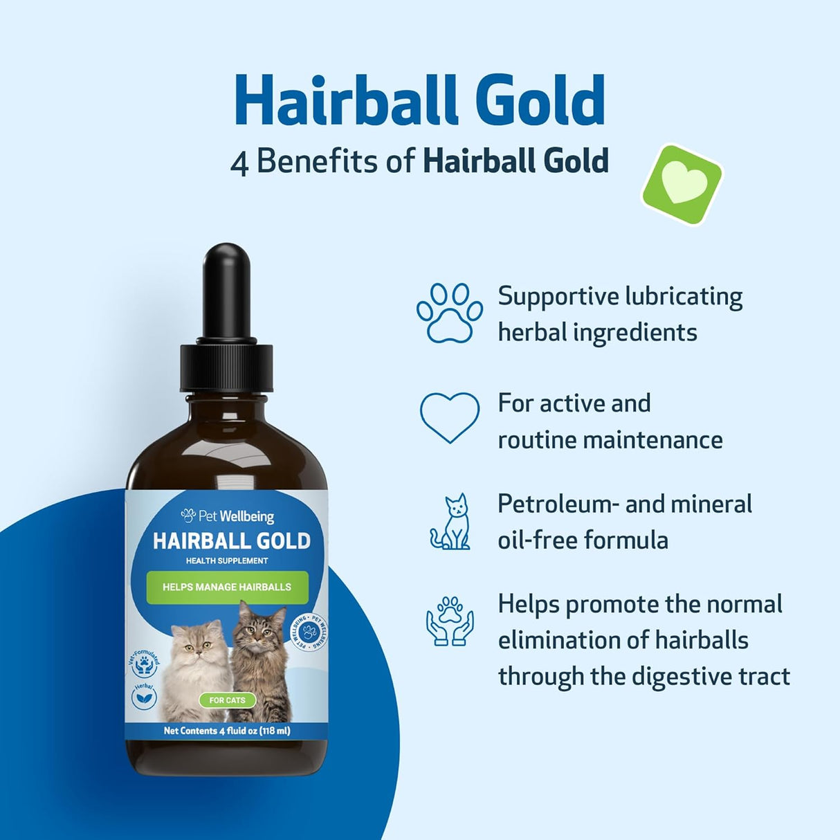 Pet Wellbeing Hairball Gold for Cats 4 Fl.Oz.