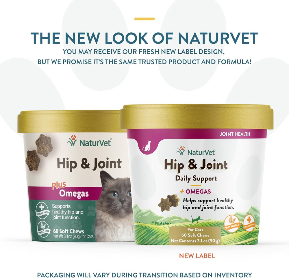 NaturVet Hip & Joint for Cats Plus Omegas 60 Masticables