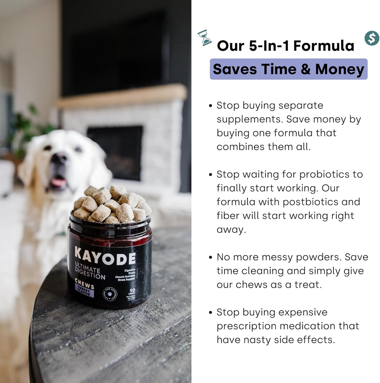 Kayode Ultimate Digestion Fast Facting Anti Diarrhea for Dogs 90 Masticables