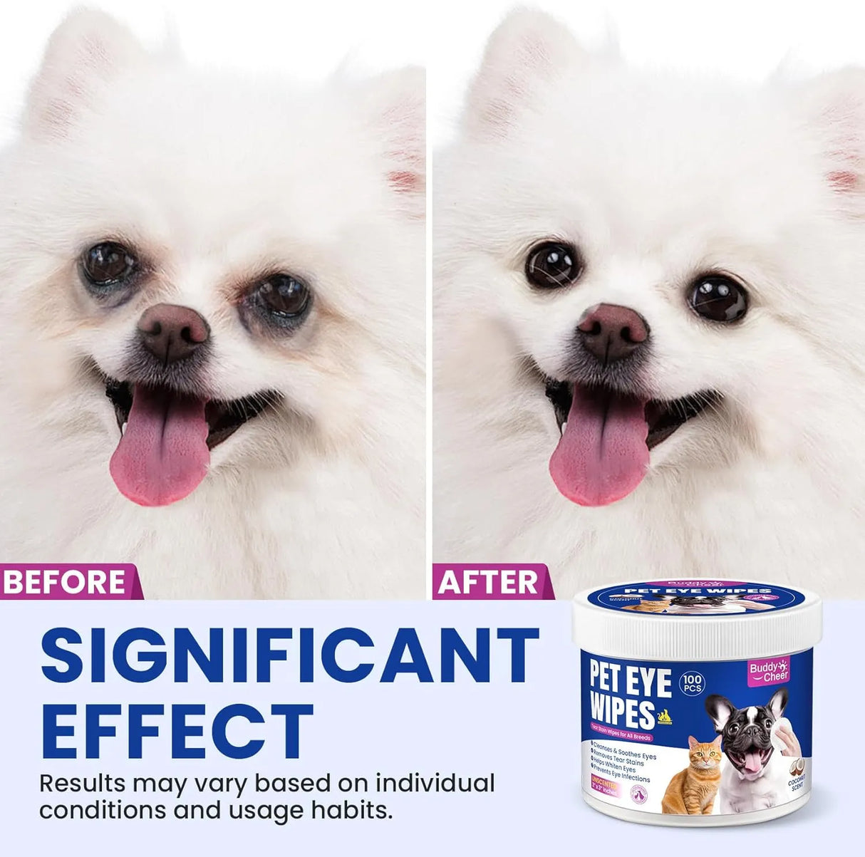 BUDDYCHEER - BuddyCheer Dog Eye Wipes 100 Toallitas - The Red Vitamin MX - Cuidado De Los Ojos De Los Perros - {{ shop.shopifyCountryName }}