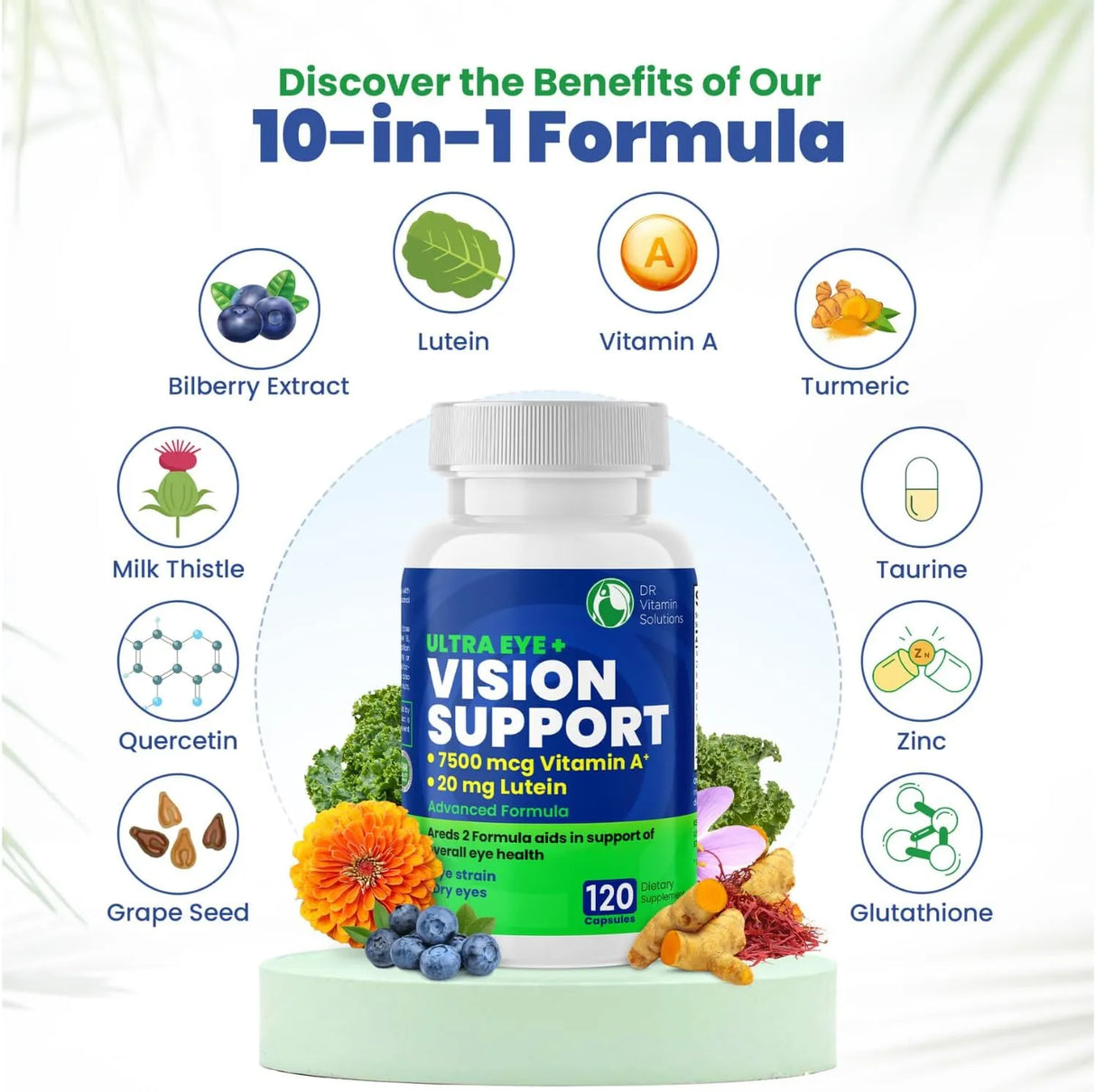 DR VITAMIN SOLUTIONS - DR Vitamin Solutions Vision Support Eye Vitamins for Macular Health 120 Capsulas - The Red Vitamin MX - Suplementos Alimenticios - {{ shop.shopifyCountryName }}