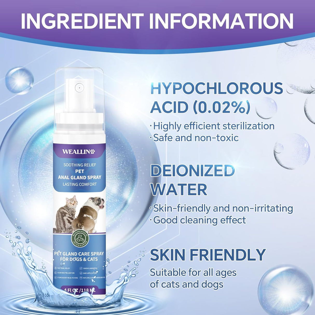 WEALLIN Anal Gland Spray for Dogs 4.06 Fl.Oz.