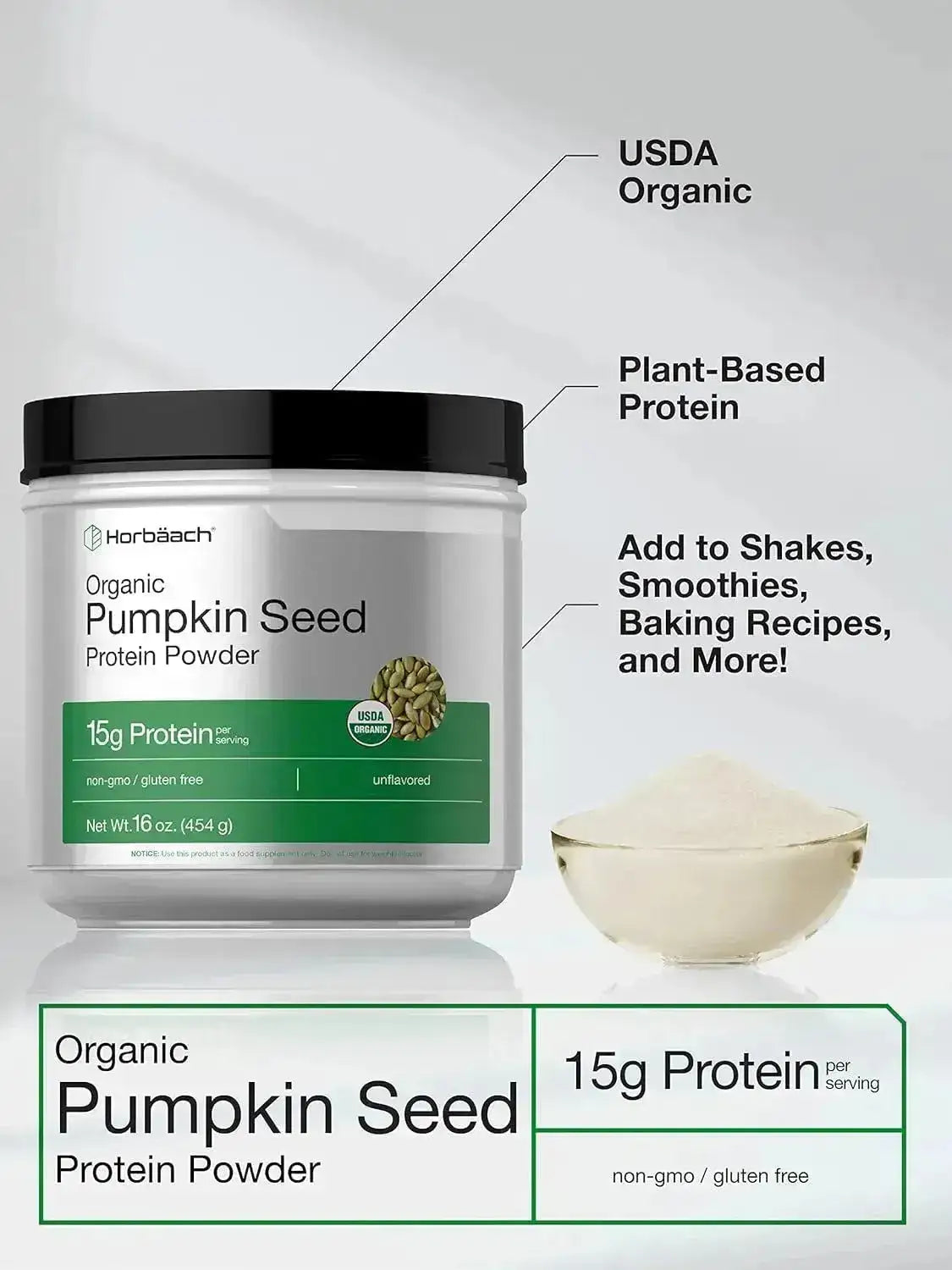 HORBAACH - Horbaach Pumpkin Seed Protein Powder Organic 454Gr. - The Red Vitamin MX - Suplementos Alimenticios - {{ shop.shopifyCountryName }}