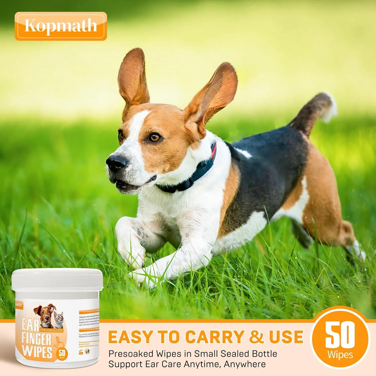 KOPMATH - Kopmath Ear Cleaner Finger Wipes for Dogs & Cats Unscented 50 Toallitas 2 Pack - The Red Vitamin MX - Cuidado Del Oído De Perros - {{ shop.shopifyCountryName }}