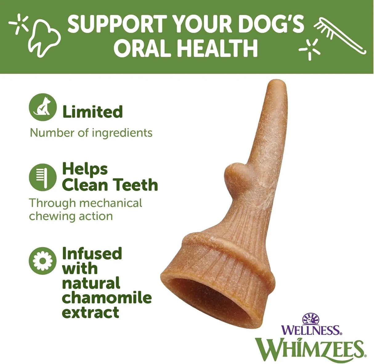 WELLNESS WHIMZEES - WHIMZEES Wellness Occupy Dog Dental Treats Large Size 6 Piezas - The Red Vitamin MX - Cuidado Dental Para Perros - {{ shop.shopifyCountryName }}