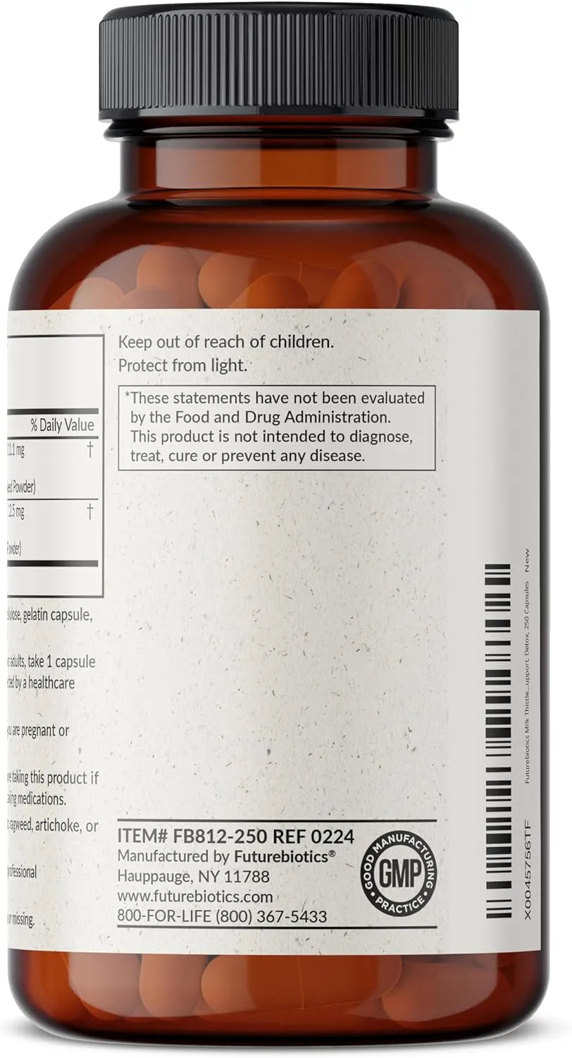 FUTUREBIOTICS - Futurebiotics Milk Thistle Silymarin Marianum 1000Mg. 250 Capsulas - The Red Vitamin MX - Suplementos Alimenticios - {{ shop.shopifyCountryName }}