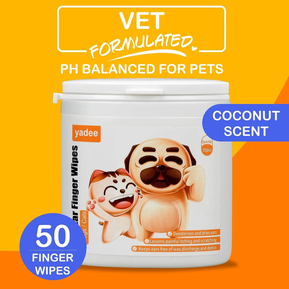 YADEE - YADEE Dog Ear Wipes Finger 50 Toallitas - The Red Vitamin MX - Cuidado Del Oído De Perros - {{ shop.shopifyCountryName }}