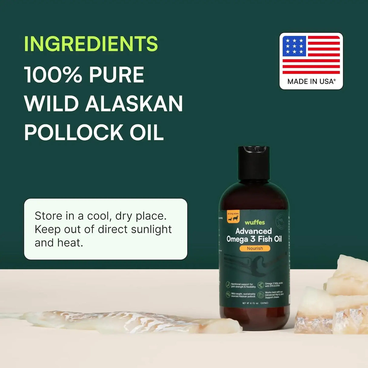 WUFFES - Wuffes Advanced Omega 3 Fish Oil for Dogs 16 Fl.Oz. - The Red Vitamin MX - Aceite De Pescado Para Perros - {{ shop.shopifyCountryName }}