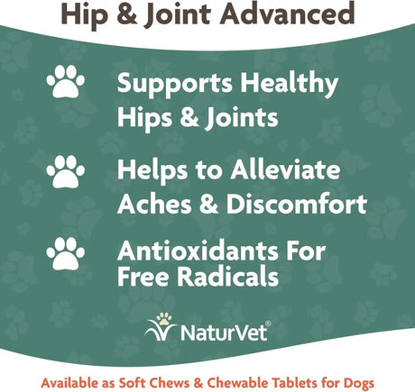 NATURVET - NaturVet Senior Wellness Hip & Joint Advanced Plus Omegas 90 Tabletas - The Red Vitamin MX - Cuidado De Cadera Y Articulaciones Para Perros - {{ shop.shopifyCountryName }}