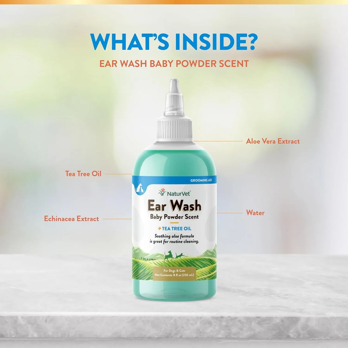 NATURVET - NaturVet Ear Wash w/Tea Tree Oil 8 Fl.Oz. - The Red Vitamin MX - Cuidado Del Oído De Perros - {{ shop.shopifyCountryName }}