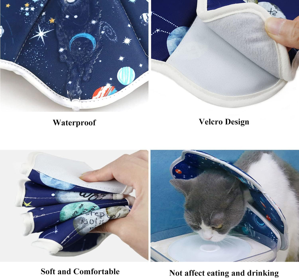 QIYADIN Soft Cat Cone Adjustable Planet Pattern Large