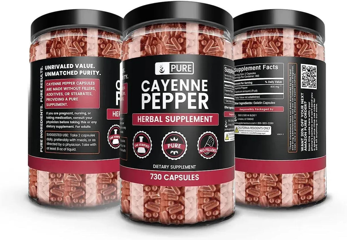 PURE ORIGINAL INGREDIENTS - PURE ORIGINAL INGREDIENTS Cayenne Pepper 730 Capsulas - The Red Vitamin MX - Suplementos Alimenticios - {{ shop.shopifyCountryName }}