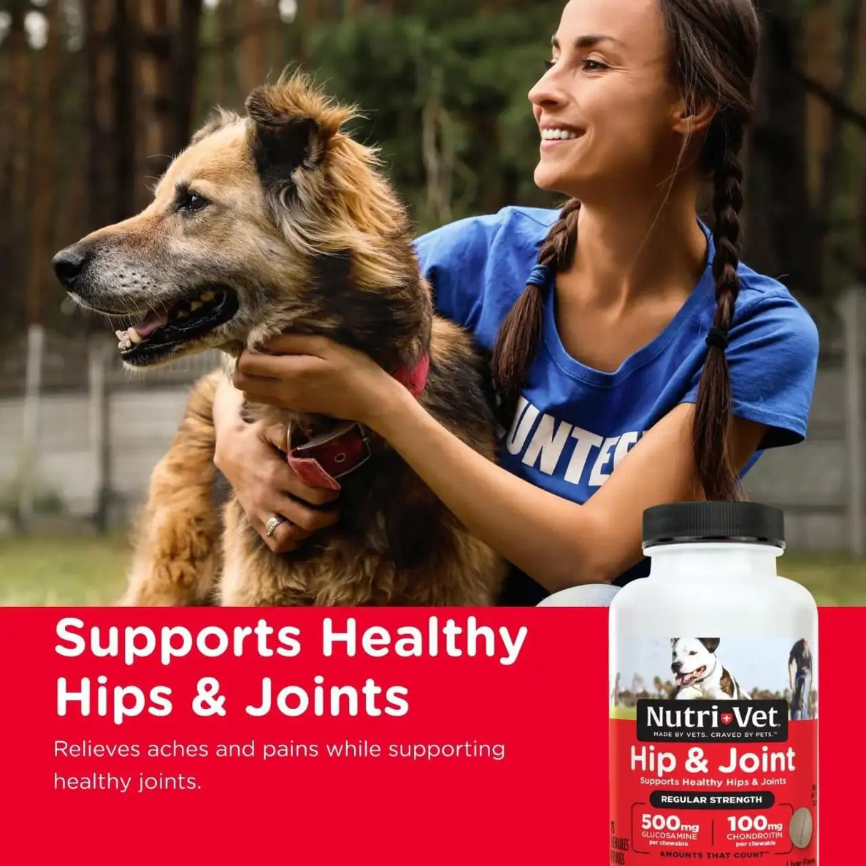 NUTRI-VET - Nutri-Vet Hip & Joint Chewable Dog Regular Strength 75 Tabletas Masticables - The Red Vitamin MX - Cuidado De Cadera Y Articulaciones Para Perros - {{ shop.shopifyCountryName }}