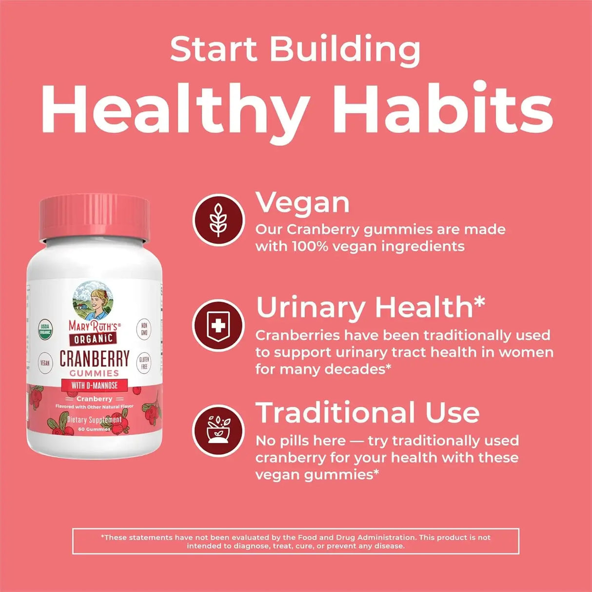 MARY RUTH ORGANICS - MaryRuth Organics Organic Cranberry Gummies 60 Gomitas - The Red Vitamin MX - Suplementos Alimenticios - {{ shop.shopifyCountryName }}