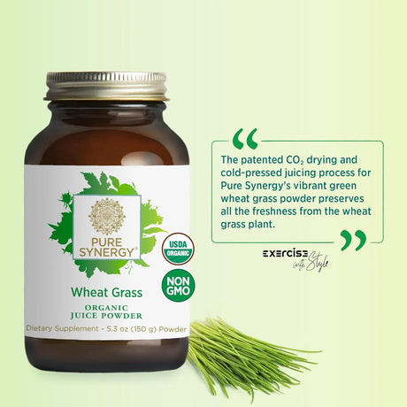 PURE SYNERGY - PURE SYNERGY Organic Wheat Grass Juice Powder 150Gr. - The Red Vitamin MX - Suplementos Alimenticios - {{ shop.shopifyCountryName }}