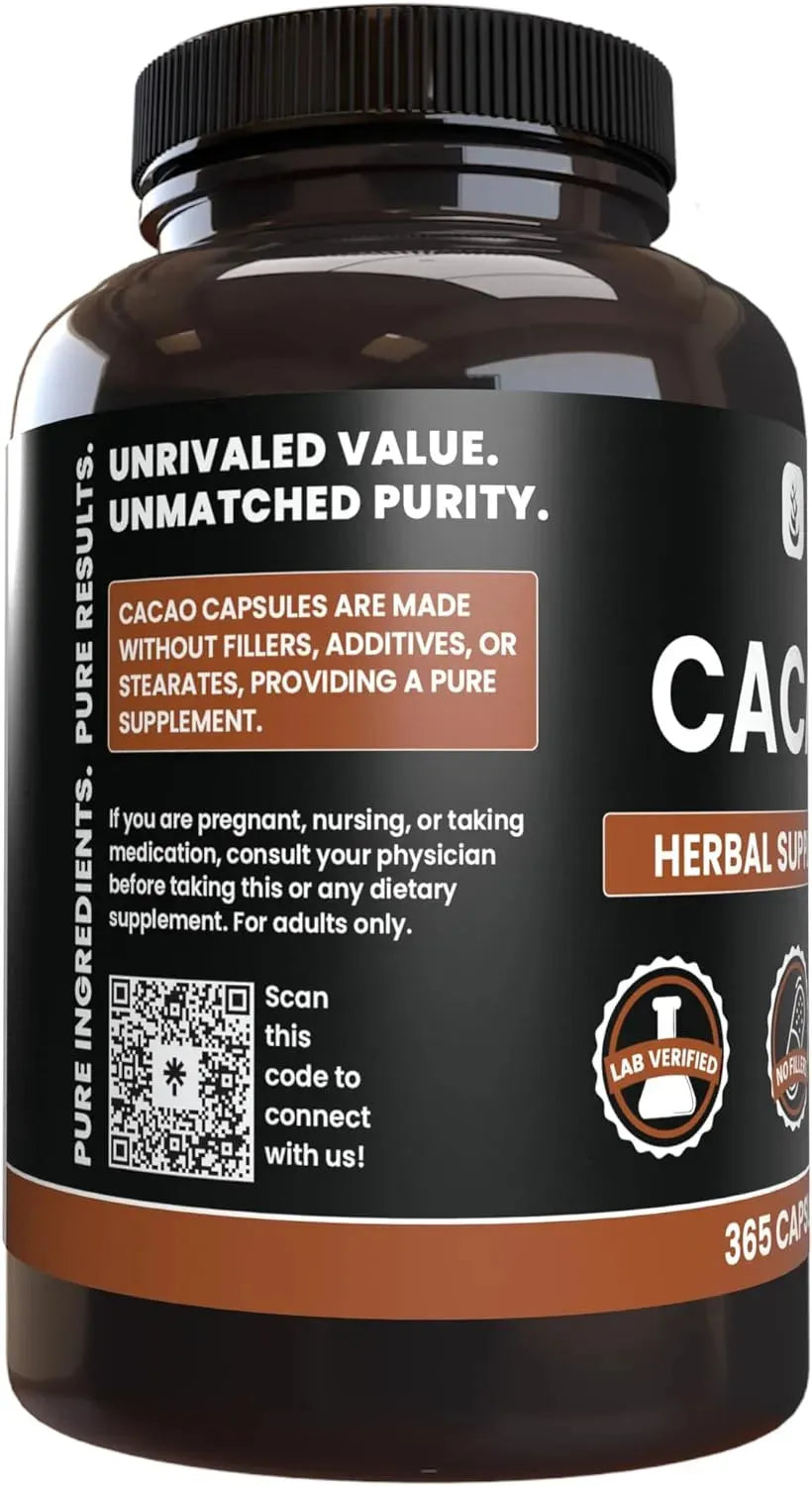 PURE ORIGINAL INGREDIENTS - Pure Original Ingredients Cacao 365 Capsulas - The Red Vitamin MX - Suplementos Alimenticios - {{ shop.shopifyCountryName }}