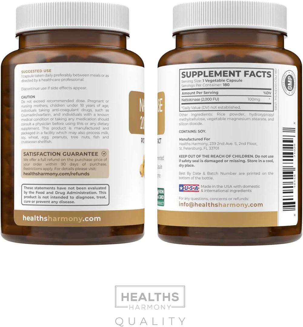 HEALTHS HARMONY - Healths Harmony Nattokinase 2000 FU 180 Capsulas - The Red Vitamin MX - Suplementos Alimenticios - {{ shop.shopifyCountryName }}