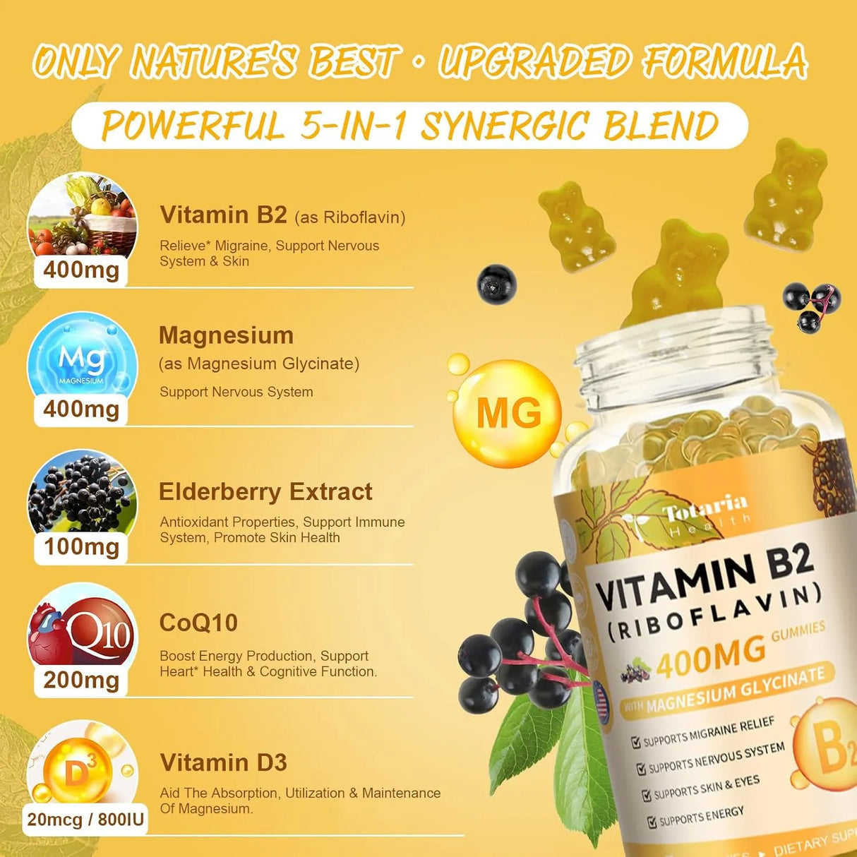 TOTARIA - Totaria Vitamin B2 Gummies 400Mg. 60 Gomitas - The Red Vitamin MX - Suplementos Alimenticios - {{ shop.shopifyCountryName }}