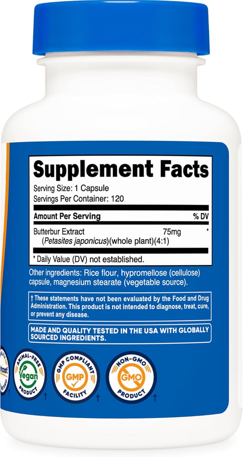 Nutricost Butterbur Extract 75Mg. 120 Capsulas