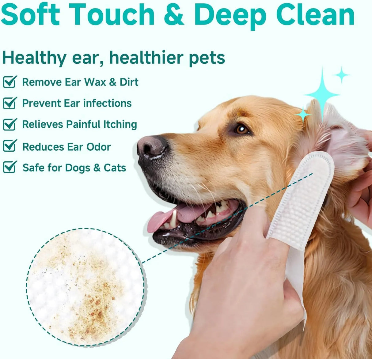 LULUMONSTER - LULUMONSTER Ear Cleaner Finger Wipes for Dog & Cat Unscented 50 Toallitas - The Red Vitamin MX - Cuidado Del Oído De Perros - {{ shop.shopifyCountryName }}