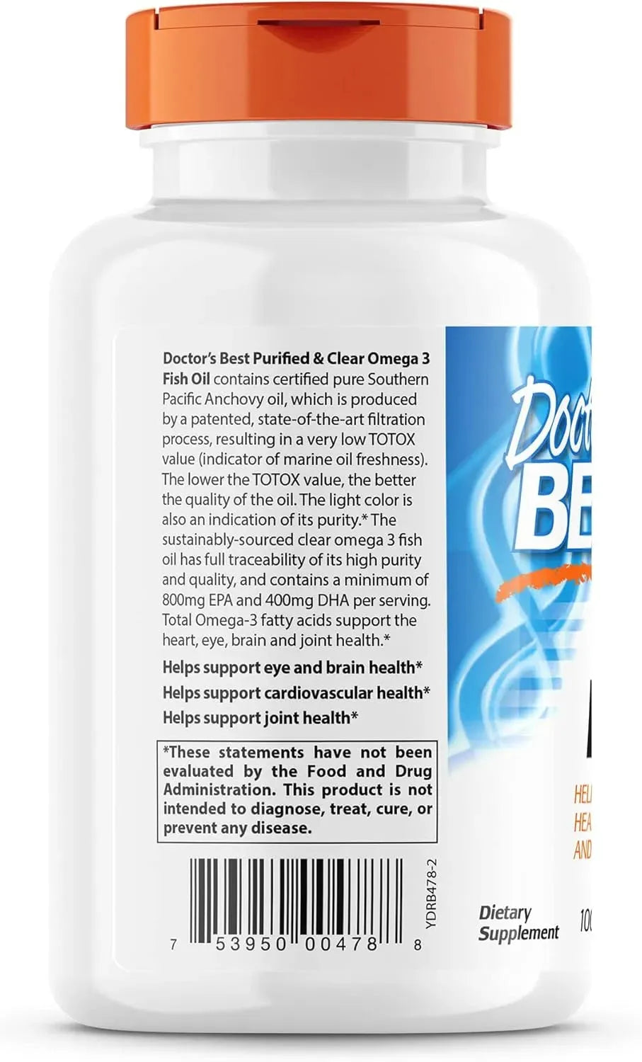 DOCTOR'S BEST - Doctor's Best Purified & Clear Omega 3 Fish Oil 120 Capsulas Blandas - The Red Vitamin MX - Suplementos Alimenticios - {{ shop.shopifyCountryName }}