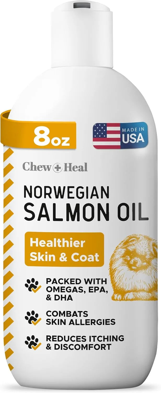 CHEW + HEAL - Chew + Heal Labs Salmon Oil for Dogs 8 Fl.Oz. - The Red Vitamin MX - Aceite De Pescado Para Perros - {{ shop.shopifyCountryName }}