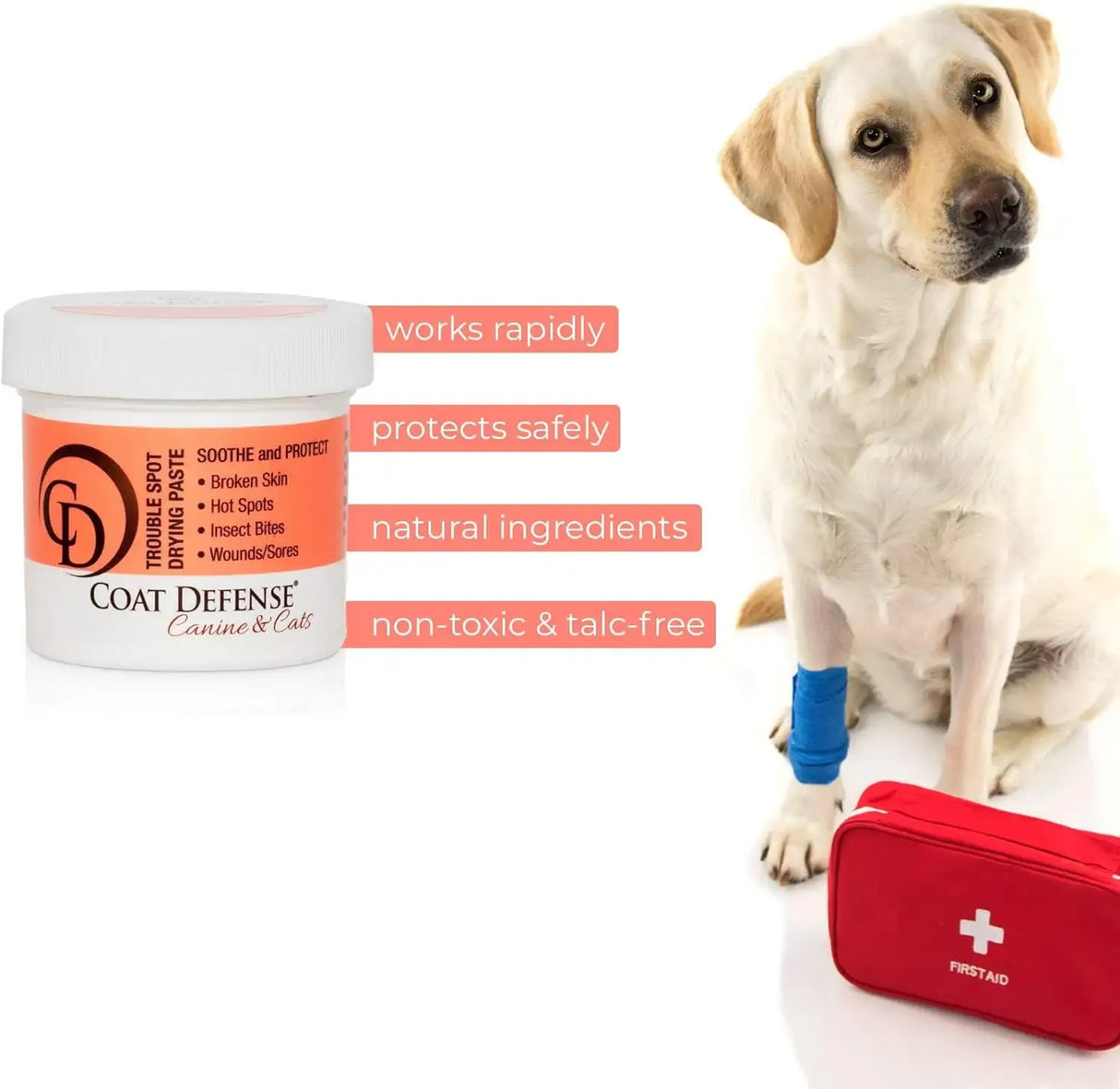 COAT DEFENSE - COAT DEFENSE Trouble Spot Drying Paste 5 Oz. - The Red Vitamin MX - Remedios Para La Picazón De Perros - {{ shop.shopifyCountryName }}