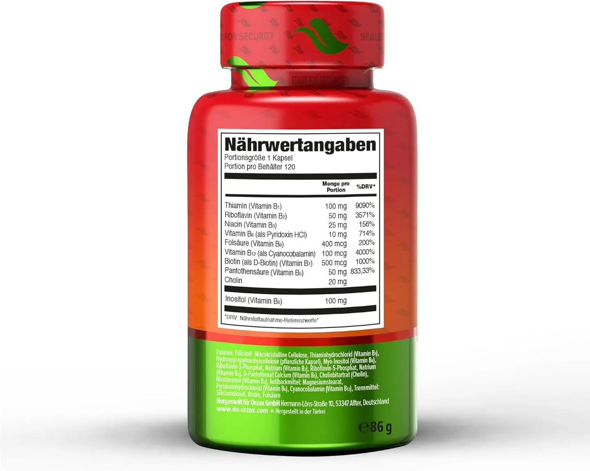 ORZAX - ORZAX Vitamin B Complex 120 Capsulas - The Red Vitamin MX - Suplementos Alimenticios - {{ shop.shopifyCountryName }}