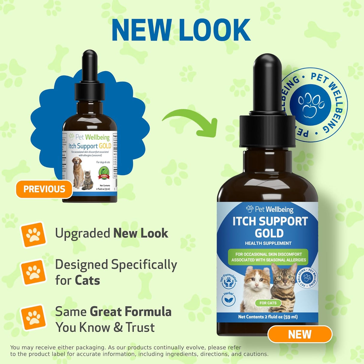 Pet Wellbeing Itch Support Gold for Cats 2 Fl.Oz.