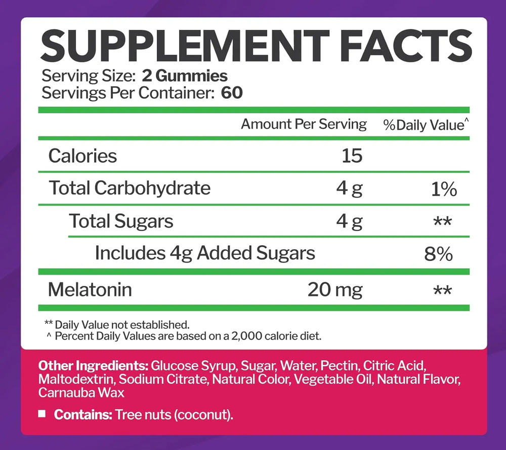 JUST NUTRIENTS - Just Nutrients Melatonin 20Mg. Gummies 120 Gomitas - The Red Vitamin MX - Suplementos Alimenticios - {{ shop.shopifyCountryName }}
