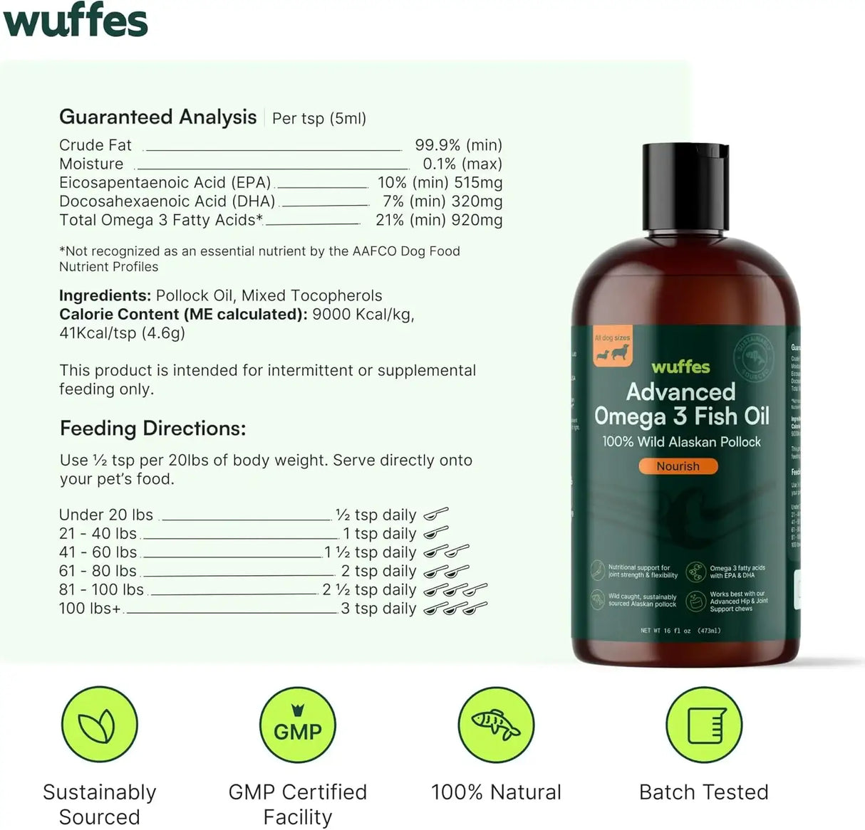 WUFFES - Wuffes Advanced Omega 3 Fish Oil for Dogs 16 Fl.Oz. - The Red Vitamin MX - Aceite De Pescado Para Perros - {{ shop.shopifyCountryName }}