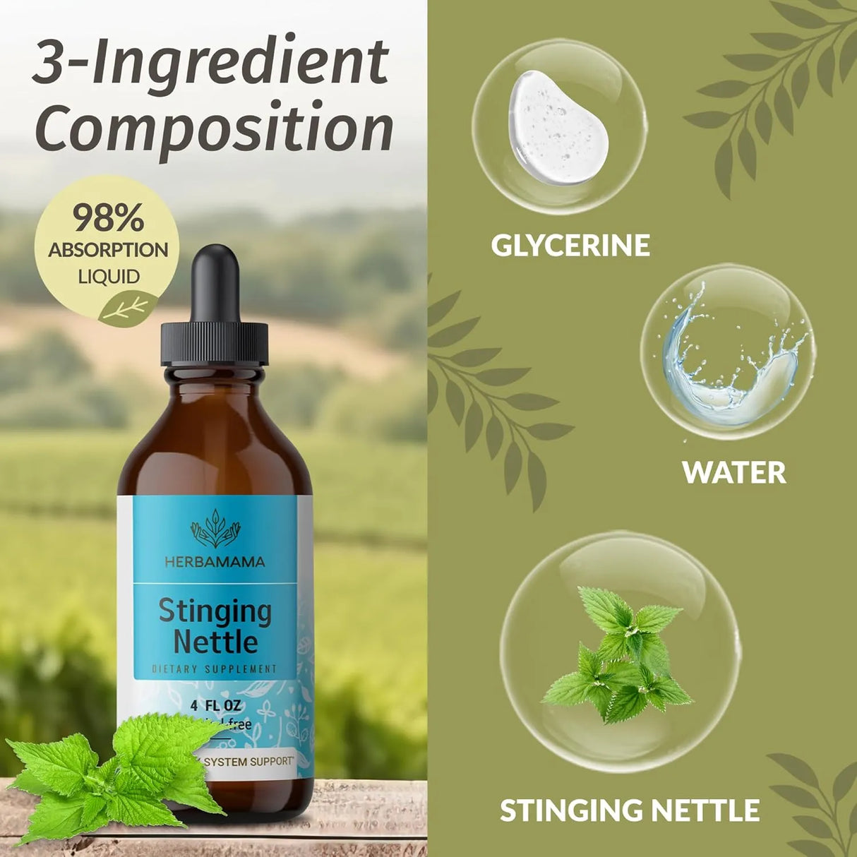 HERBAMAMA - HERBAMAMA Stinging Nettle Tincture 4 Fl.Oz. - The Red Vitamin MX - Suplementos Alimenticios - {{ shop.shopifyCountryName }}