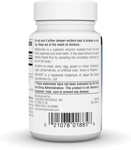 SOURCE NATURALS - Source Naturals NSK-SD Nattokinase 100Mg. 60 Capsulas - The Red Vitamin MX - Suplementos Alimenticios - {{ shop.shopifyCountryName }}
