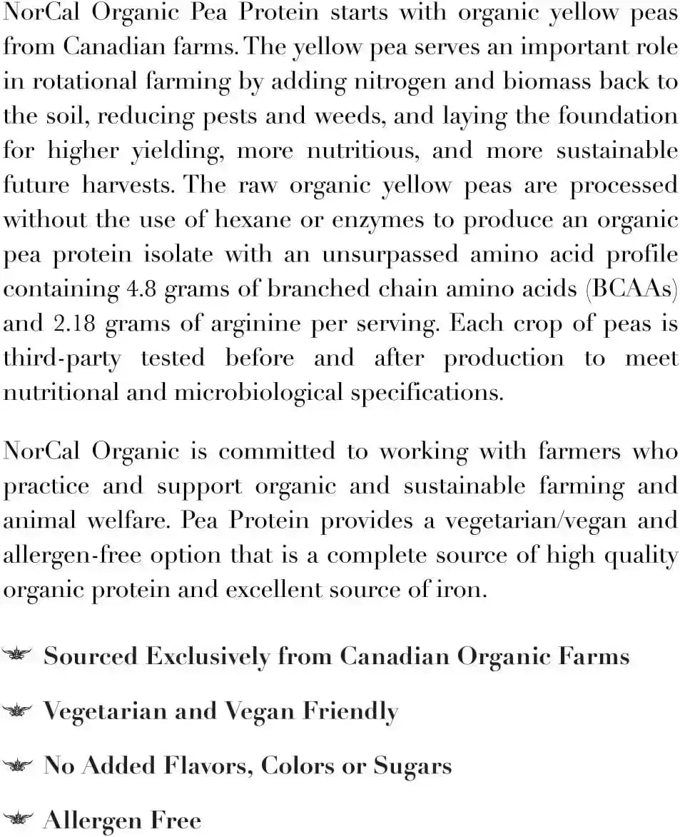 NORCAL ORGANIC - NorCal Organic Premium Pea Protein Isolate Unflavored 907Gr. - The Red Vitamin MX - Suplementos Alimenticios - {{ shop.shopifyCountryName }}