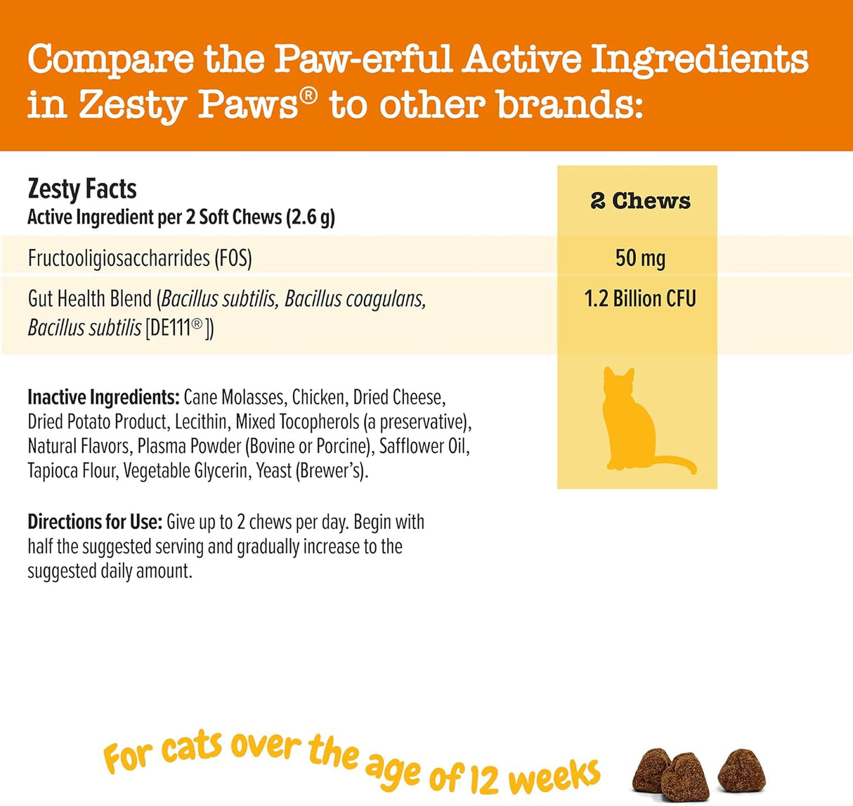 Zesty Paws Probiotic Bites for Cats 60 Masticables