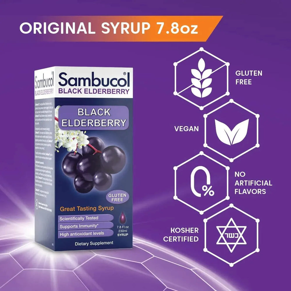 SAMBUCOL - Sambucol Black Elderberry Syrup 230Ml. - The Red Vitamin MX - Suplementos Alimenticios - {{ shop.shopifyCountryName }}