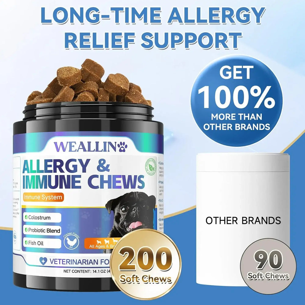 WEALLIN - WEALLIN Allergy Relief Chews 200 Masticables - The Red Vitamin MX - Remedios Para La Picazón De Perros - {{ shop.shopifyCountryName }}