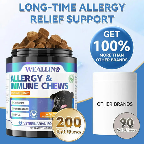 WEALLIN - WEALLIN Allergy Relief Chews 200 Masticables - The Red Vitamin MX - Remedios Para La Picazón De Perros - {{ shop.shopifyCountryName }}