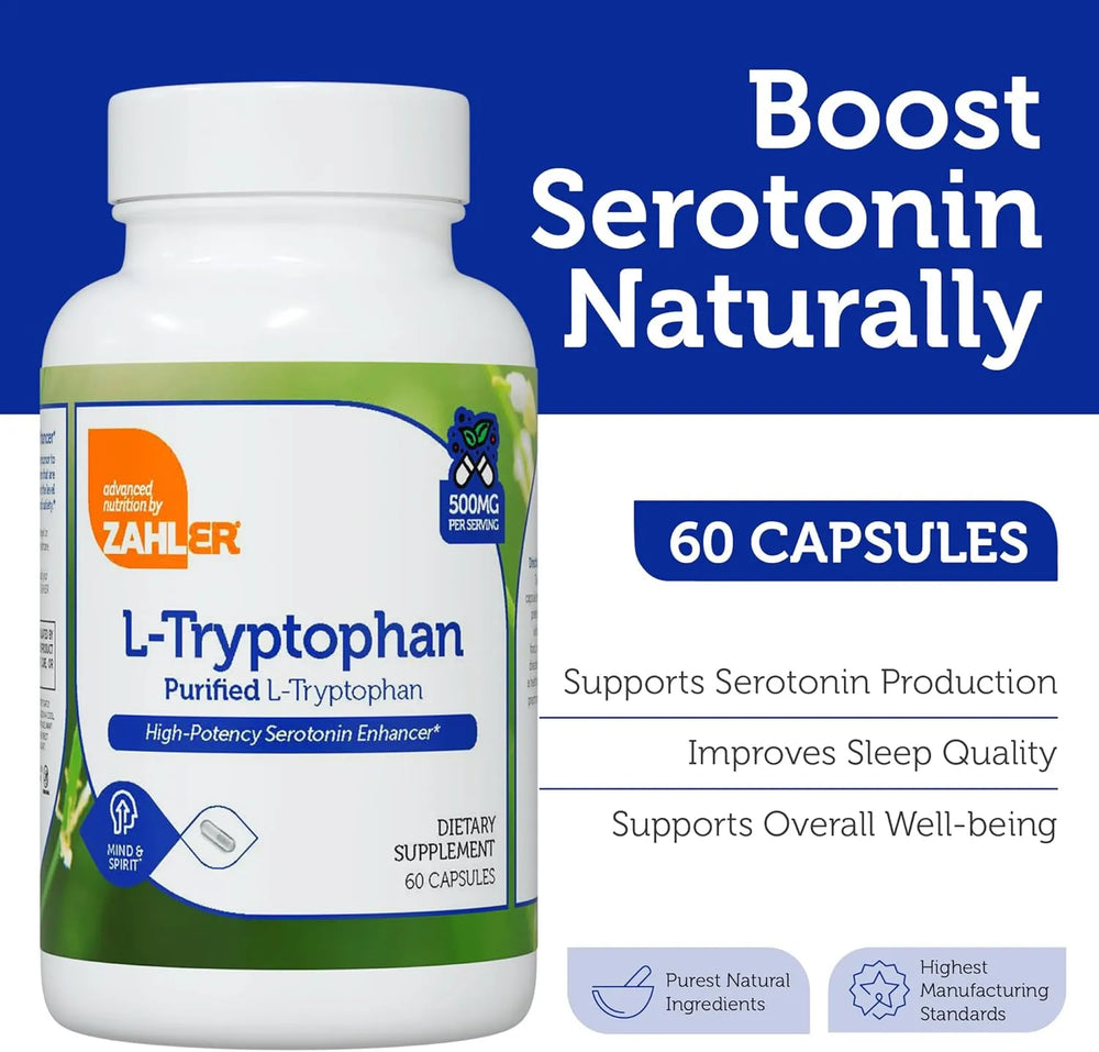 ZAHLER - Zahler L-Tryptophan 500Mg. 60 Capsulas - The Red Vitamin MX - Suplementos Alimenticios - {{ shop.shopifyCountryName }}