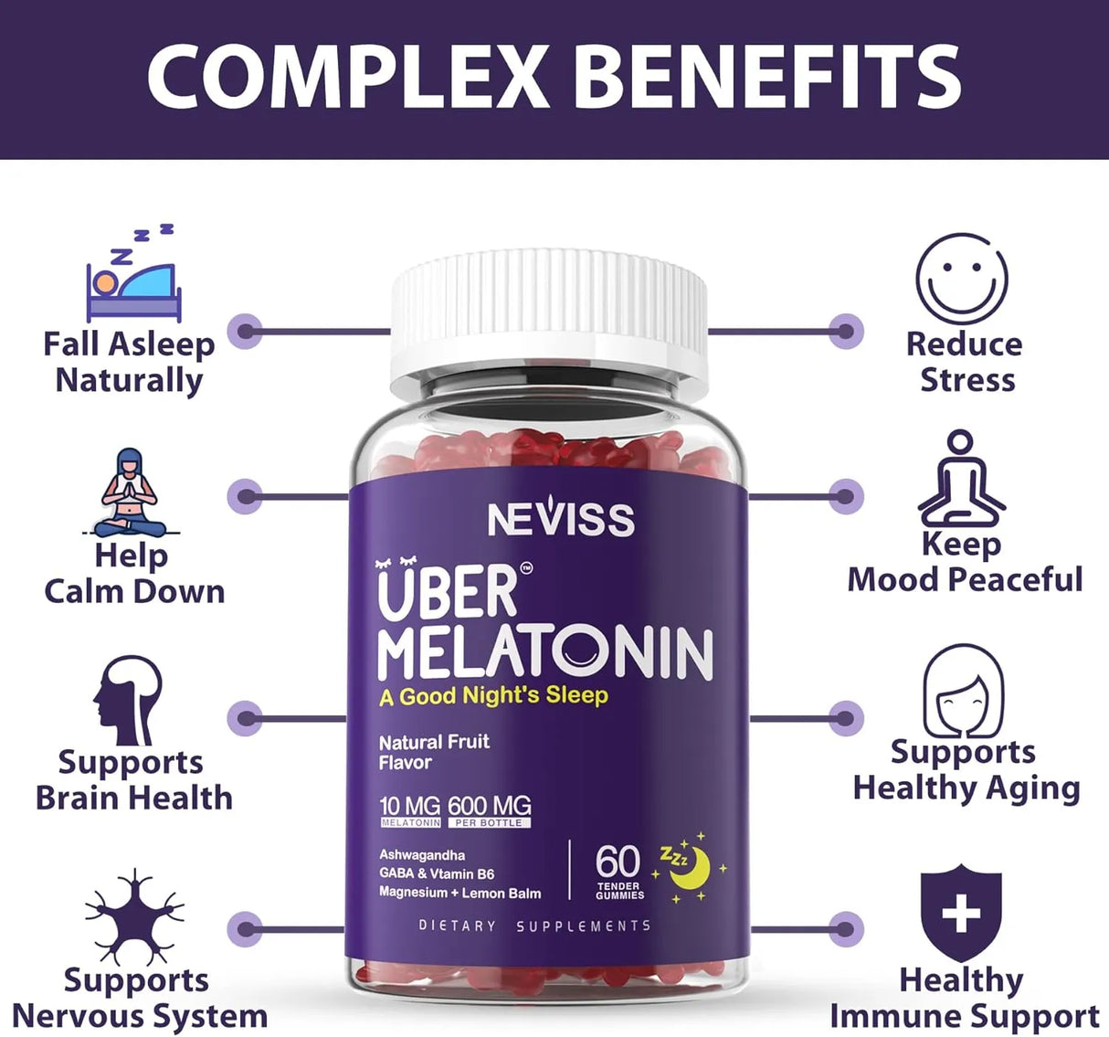 NEVISS - NEVISS Melatonin Gummies 10Mg. 60 Gomitas - The Red Vitamin MX - Suplementos Alimenticios - {{ shop.shopifyCountryName }}